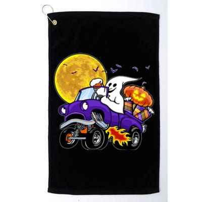 Funny Halloween Ghost Muscle Car Platinum Collection Golf Towel