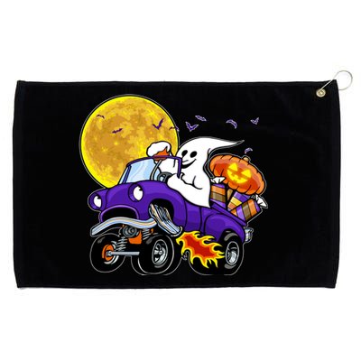 Funny Halloween Ghost Muscle Car Grommeted Golf Towel