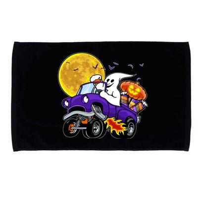 Funny Halloween Ghost Muscle Car Microfiber Hand Towel