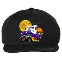 Funny Halloween Ghost Muscle Car Wool Snapback Cap