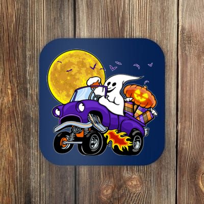 Funny Halloween Ghost Muscle Car Coaster