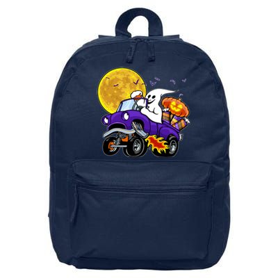 Funny Halloween Ghost Muscle Car 16 in Basic Backpack