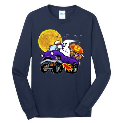 Funny Halloween Ghost Muscle Car Tall Long Sleeve T-Shirt