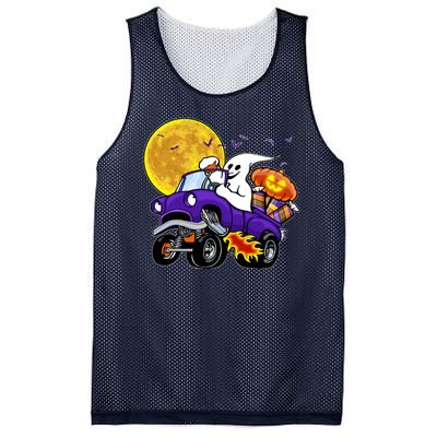 Funny Halloween Ghost Muscle Car Mesh Reversible Basketball Jersey Tank