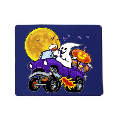 Funny Halloween Ghost Muscle Car Mousepad