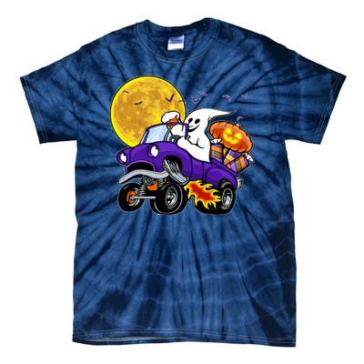 Funny Halloween Ghost Muscle Car Tie-Dye T-Shirt