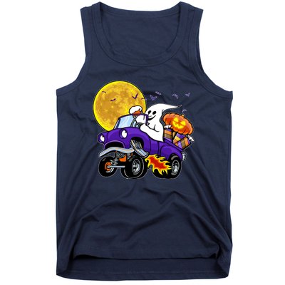 Funny Halloween Ghost Muscle Car Tank Top