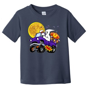 Funny Halloween Ghost Muscle Car Toddler T-Shirt