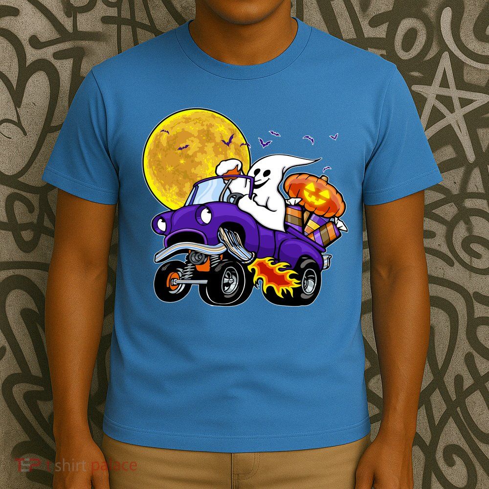 Funny Halloween Ghost Muscle Car T-Shirt