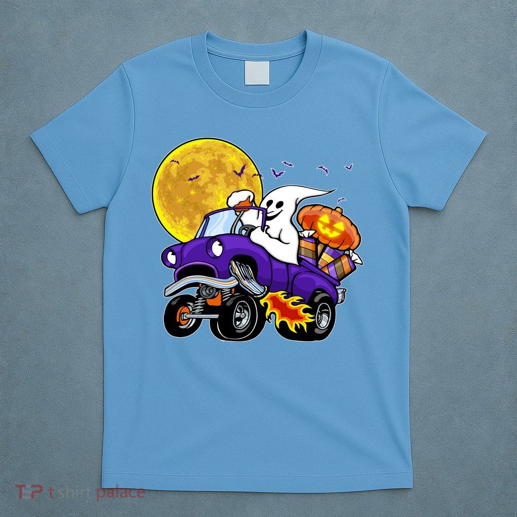 Funny Halloween Ghost Muscle Car T-Shirt