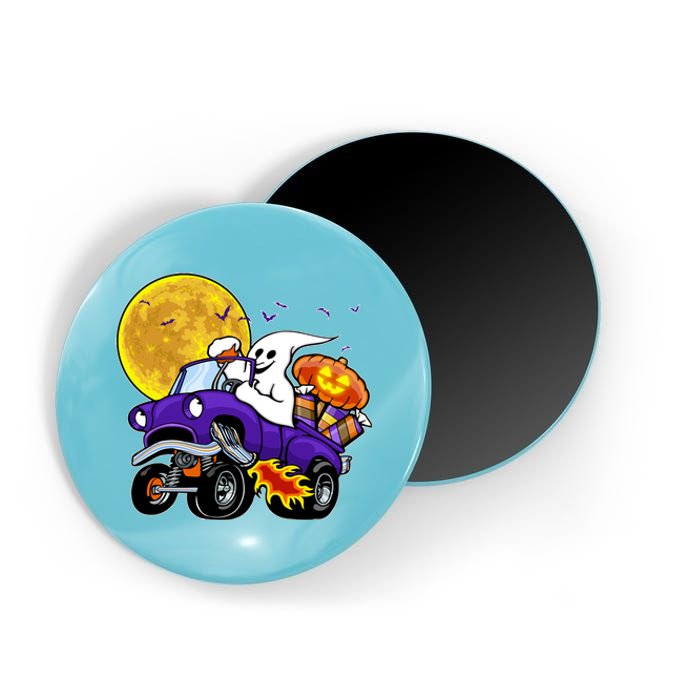 Funny Halloween Ghost Muscle Car Magnet