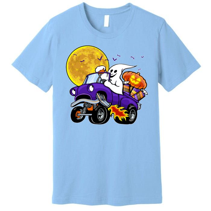 Funny Halloween Ghost Muscle Car Premium T-Shirt