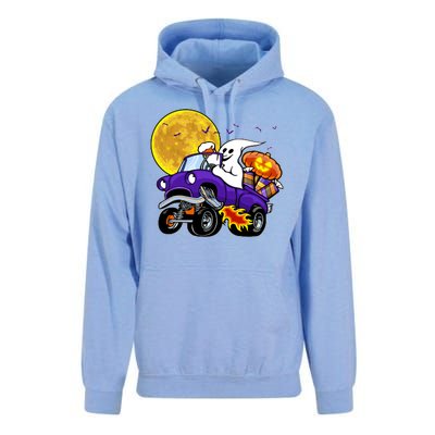 Funny Halloween Ghost Muscle Car Unisex Surf Hoodie