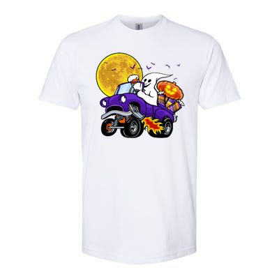 Funny Halloween Ghost Muscle Car Softstyle® CVC T-Shirt