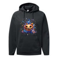 Funny Halloween Goblin Pumpkin Performance Fleece Hoodie