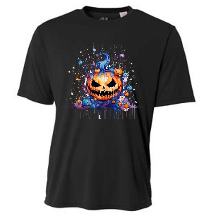 Funny Halloween Goblin Pumpkin Cooling Performance Crew T-Shirt