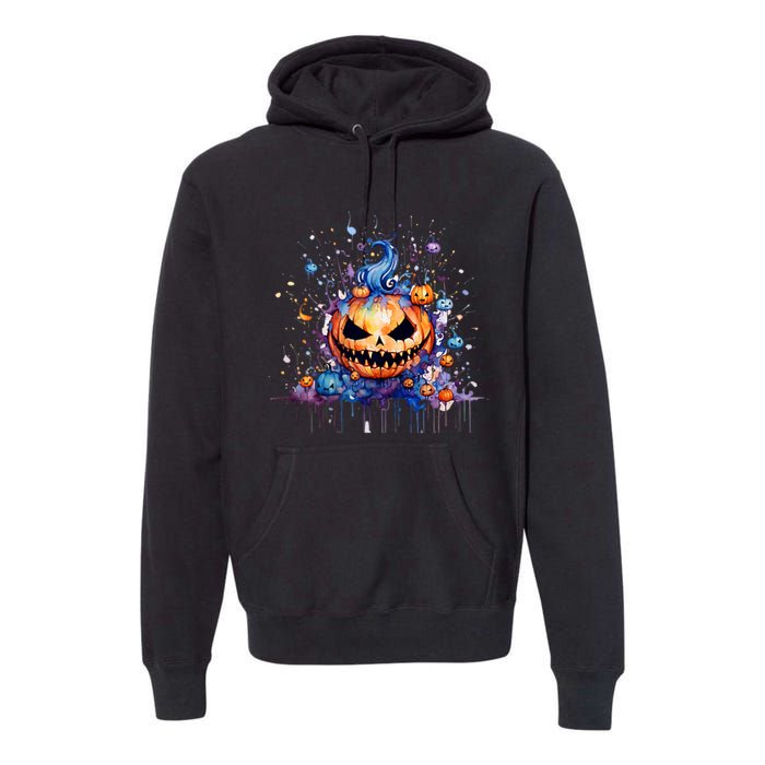 Funny Halloween Goblin Pumpkin Premium Hoodie