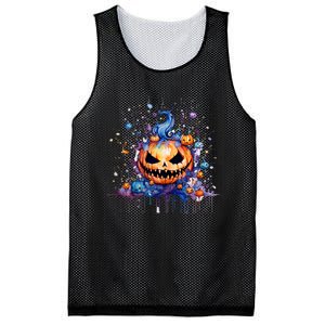 Funny Halloween Goblin Pumpkin Mesh Reversible Basketball Jersey Tank