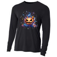 Funny Halloween Goblin Pumpkin Cooling Performance Long Sleeve Crew