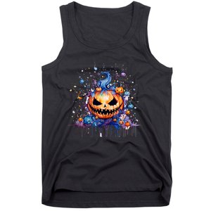 Funny Halloween Goblin Pumpkin Tank Top