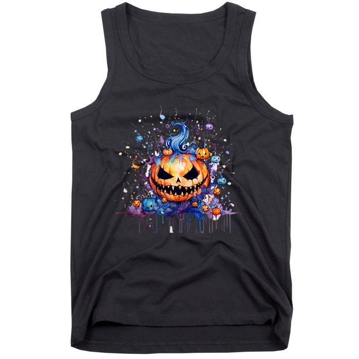 Funny Halloween Goblin Pumpkin Tank Top