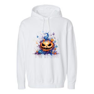 Funny Halloween Goblin Pumpkin Garment-Dyed Fleece Hoodie