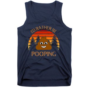 Funny Hiking Gift Idea, I’d Rather Be Pooping, Camping Dad Tank Top