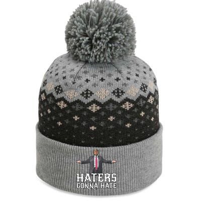 Funny Haters Gonna Hate President Donald Trump Middle Finger Funny Gift The Baniff Cuffed Pom Beanie