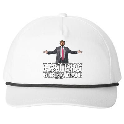 Funny Haters Gonna Hate President Donald Trump Middle Finger Funny Gift Snapback Five-Panel Rope Hat