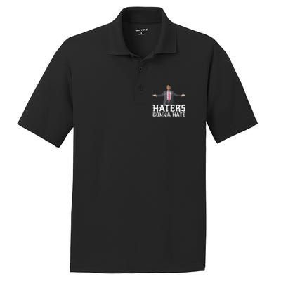 Funny Haters Gonna Hate President Donald Trump Middle Finger Funny Gift PosiCharge RacerMesh Polo