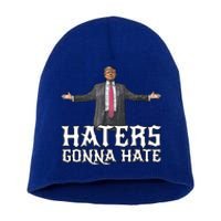 Funny Haters Gonna Hate President Donald Trump Middle Finger Funny Gift Short Acrylic Beanie