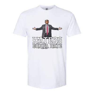 Funny Haters Gonna Hate President Donald Trump Middle Finger Funny Gift Softstyle CVC T-Shirt