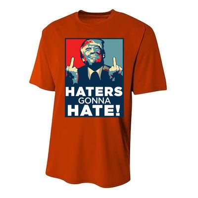 Funny Haters Gonna Hate President Donald Trump Middle Finger Gift Performance Sprint T-Shirt