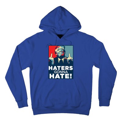 Funny Haters Gonna Hate President Donald Trump Middle Finger Gift Hoodie