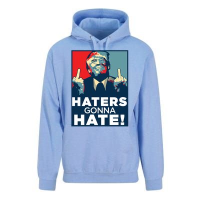 Funny Haters Gonna Hate President Donald Trump Middle Finger Gift Unisex Surf Hoodie