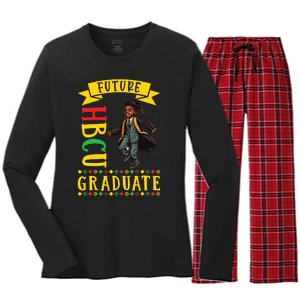 Future HBCU Grad History Black College Black Boy Women's Long Sleeve Flannel Pajama Set 