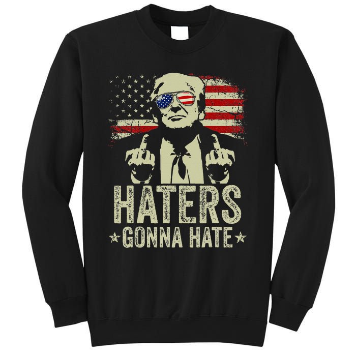 Funny Haters Gonna Hate President Donald Trump Middle Finger Sweatshirt