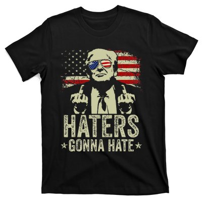 Funny Haters Gonna Hate President Donald Trump Middle Finger T-Shirt