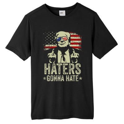 Funny Haters Gonna Hate President Donald Trump Middle Finger Tall Fusion ChromaSoft Performance T-Shirt