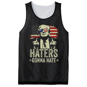 Funny Haters Gonna Hate President Donald Trump Middle Finger Mesh Reversible Basketball Jersey Tank