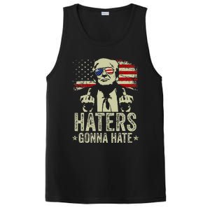 Funny Haters Gonna Hate President Donald Trump Middle Finger PosiCharge Competitor Tank