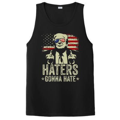 Funny Haters Gonna Hate President Donald Trump Middle Finger PosiCharge Competitor Tank