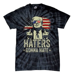 Funny Haters Gonna Hate President Donald Trump Middle Finger Tie-Dye T-Shirt