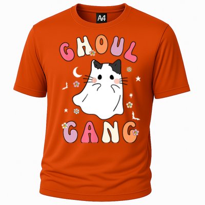 Funny Halloween Ghoul Gang Groovy Hey Boo Pumpkin Cat Lover Gift Cooling Performance Crew T-Shirt