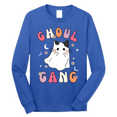 Funny Halloween Ghoul Gang Groovy Hey Boo Pumpkin Cat Lover Gift Long Sleeve Shirt