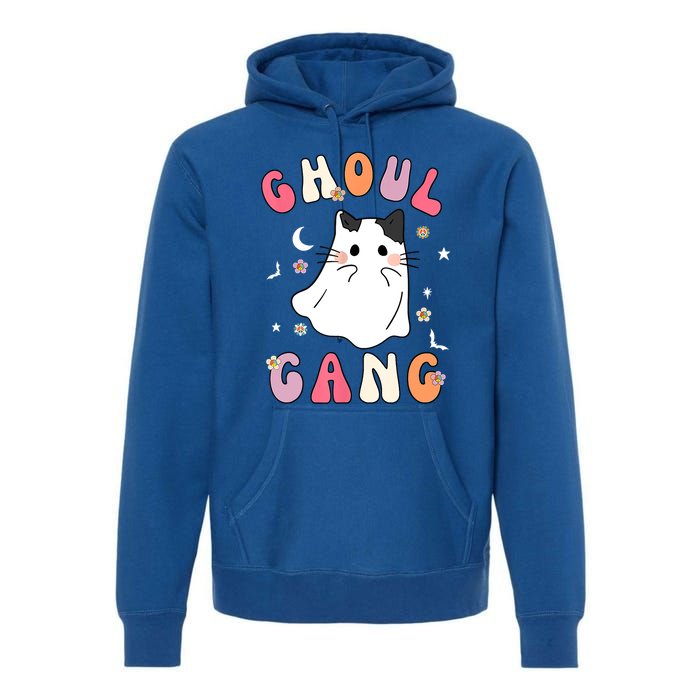 Funny Halloween Ghoul Gang Groovy Hey Boo Pumpkin Cat Lover Gift Premium Hoodie