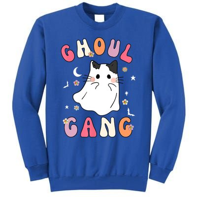 Funny Halloween Ghoul Gang Groovy Hey Boo Pumpkin Cat Lover Gift Tall Sweatshirt