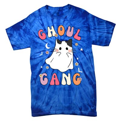 Funny Halloween Ghoul Gang Groovy Hey Boo Pumpkin Cat Lover Gift Tie-Dye T-Shirt