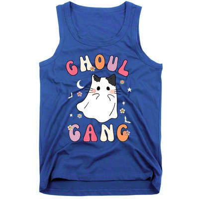 Funny Halloween Ghoul Gang Groovy Hey Boo Pumpkin Cat Lover Gift Tank Top