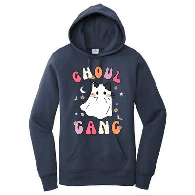 Funny Halloween Ghoul Gang Groovy Hey Boo Pumpkin Cat Lover Gift Women's Pullover Hoodie